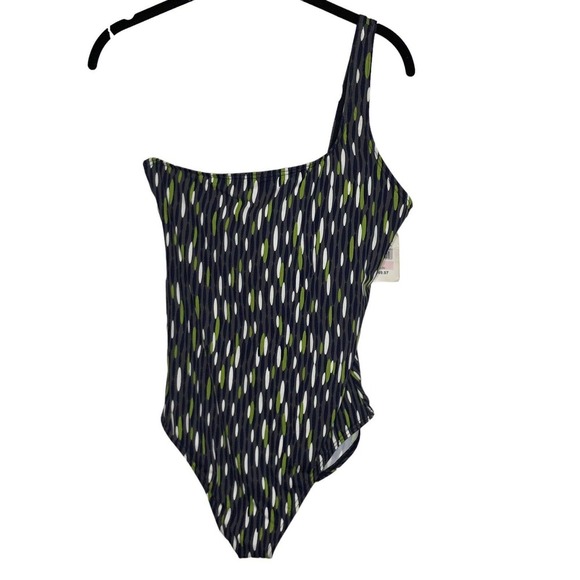 NWT Calvin Klein Womens Raindrop One Shoulder One‎ Piece Bathing Suit Size 10 - Picture 1 of 9